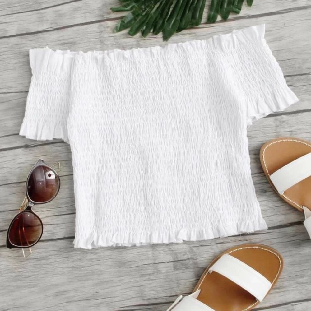 Off the shoulder crop top